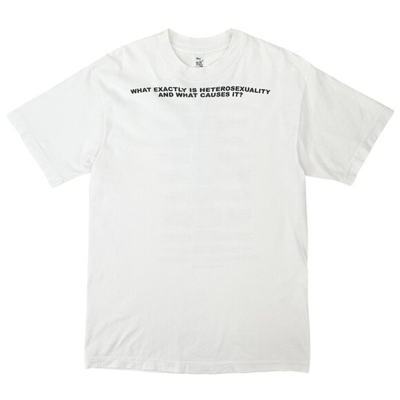 Willie Norris Workshop White "What Is Heterosexuality?” Limited Edition T-Shirt - Picture 1 of 8